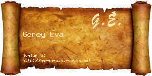 Gerey Éva névjegykártya